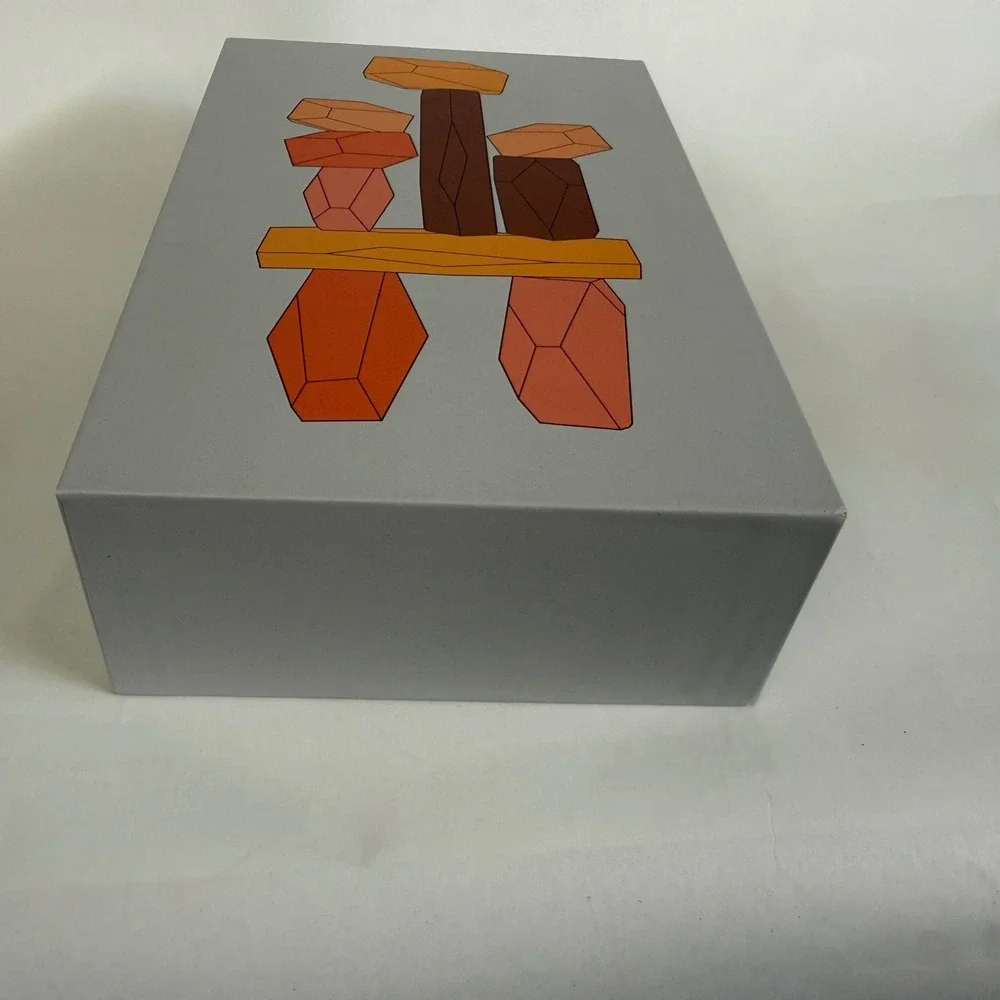 Areaware Balancing Blocks Fort Standard 10 Oak Wood Block Set w/ Bag & Box EUC